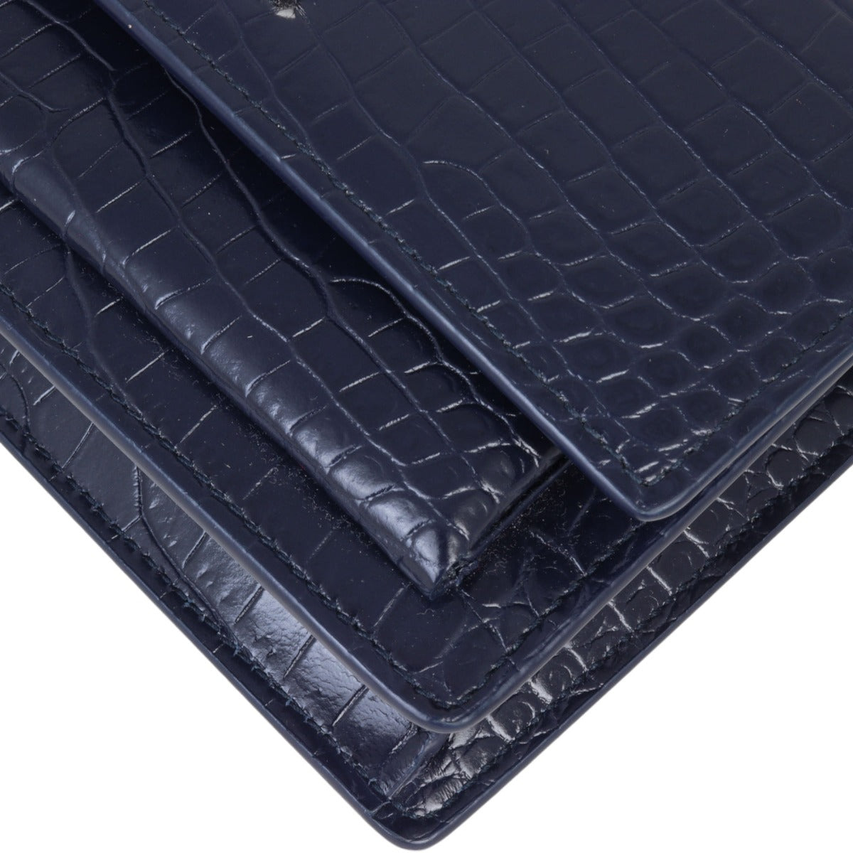 Saint Laurent Sunset Mini Croc-Embossed