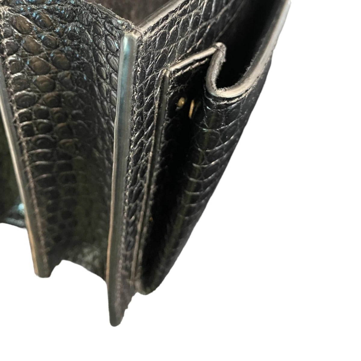 Saint Laurent Sunset Medium Croc-Embossed