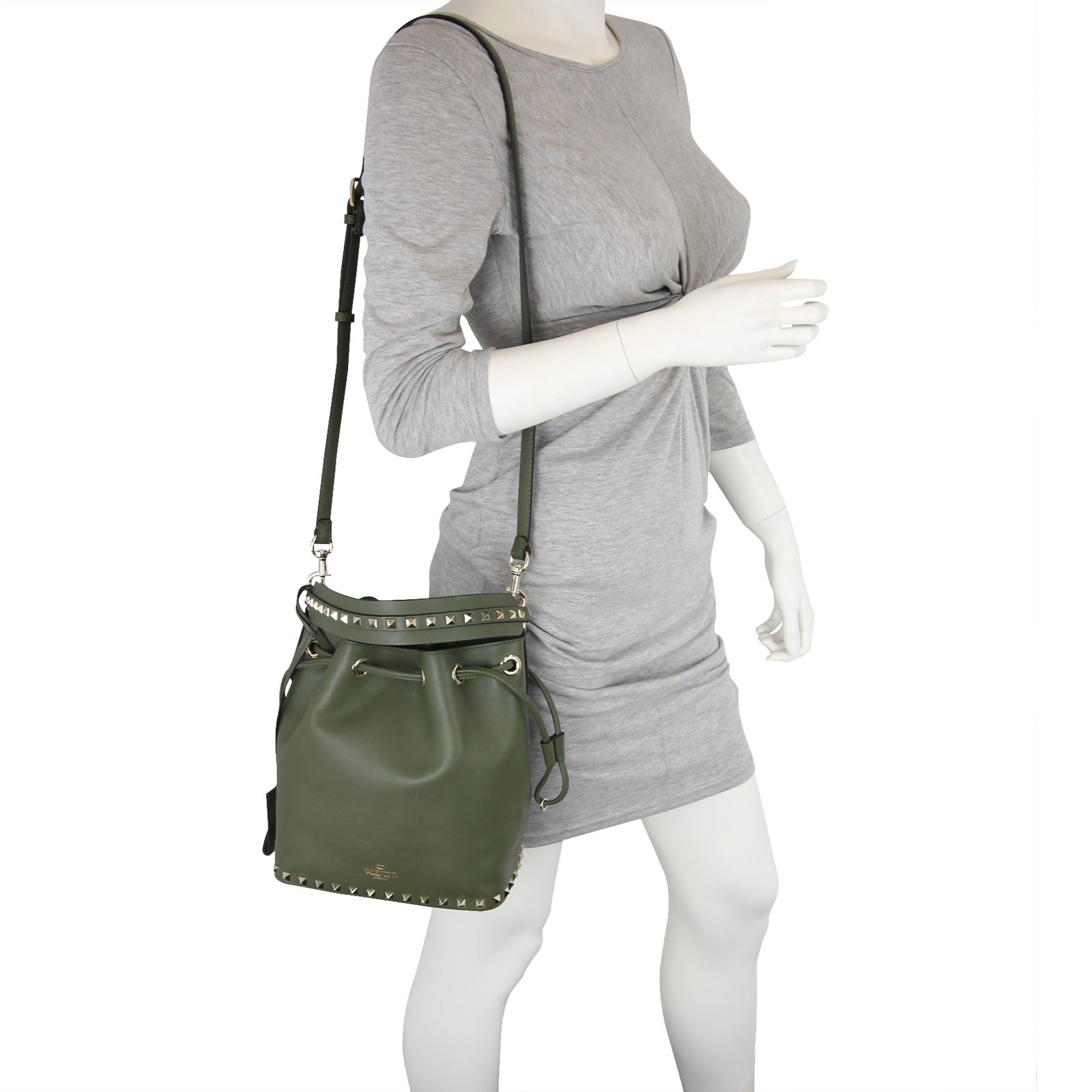 Valentino Rockstud Bucket Bag Small Mannequin