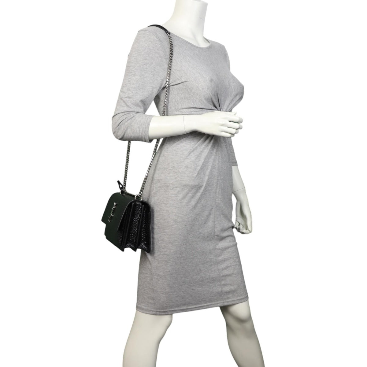 Saint Laurent Sunset Medium Croc-Embossed