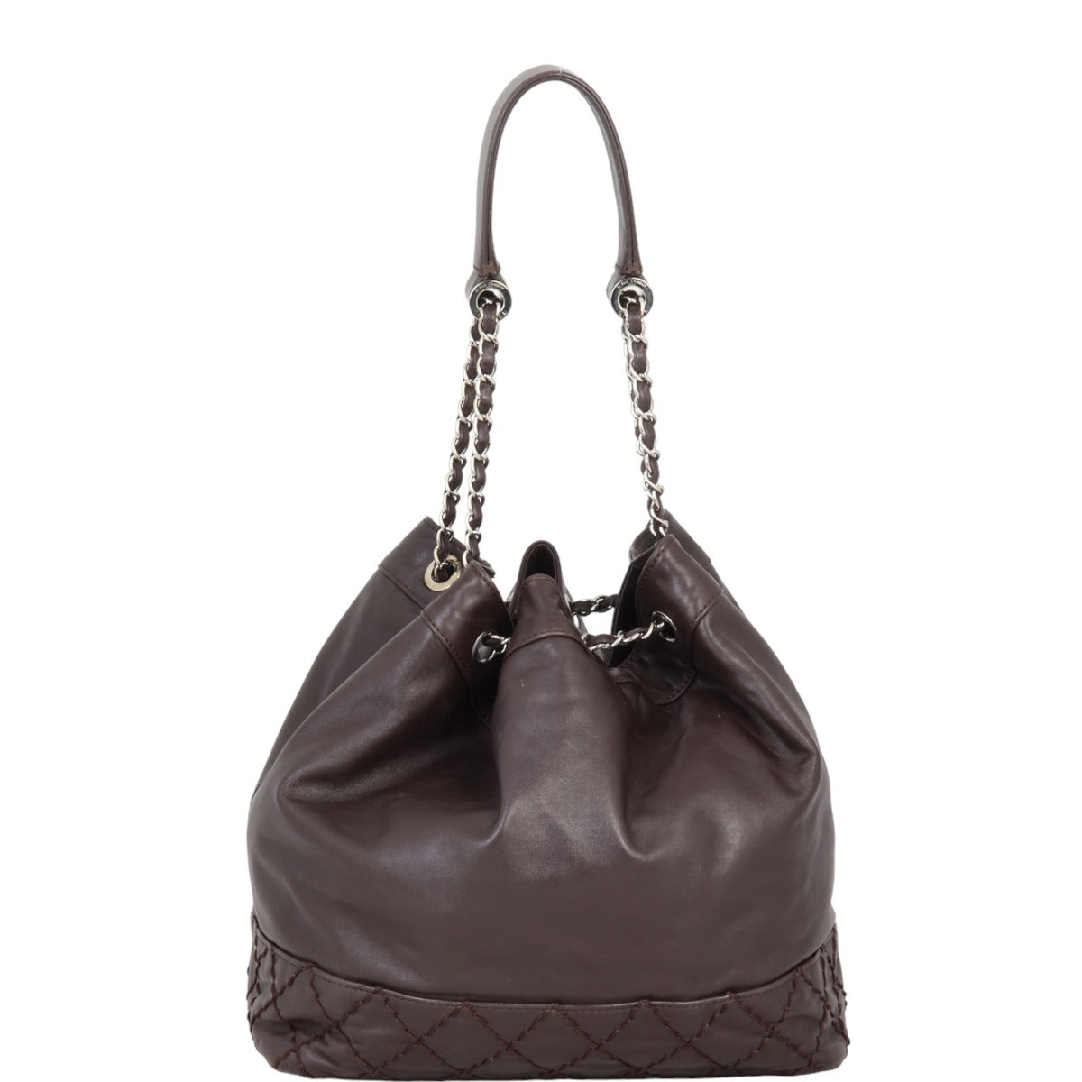 Chanel CC Drawstring Bucket Bag | Chocolate Brown