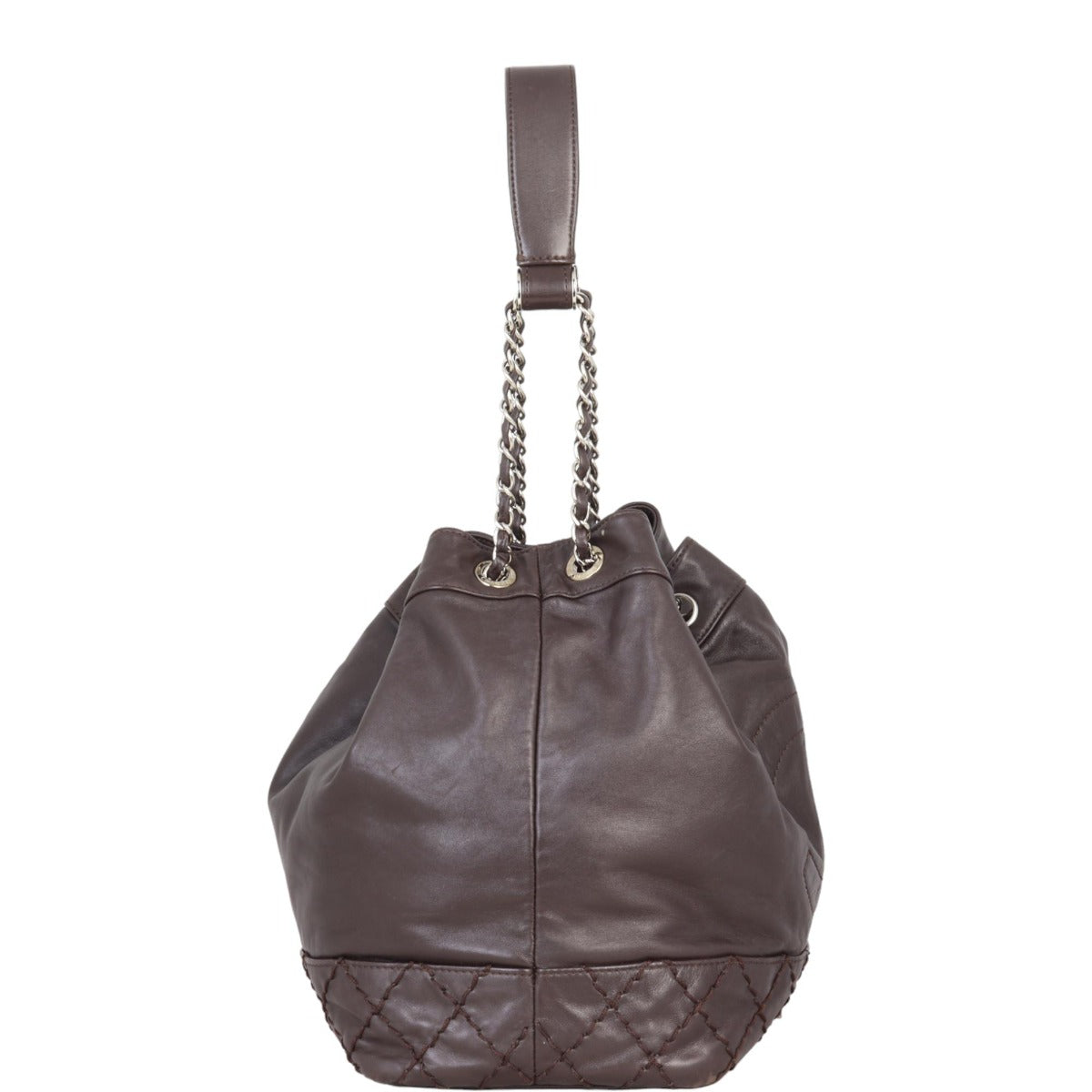 Chanel CC Drawstring Bucket Bag | Chocolate Brown