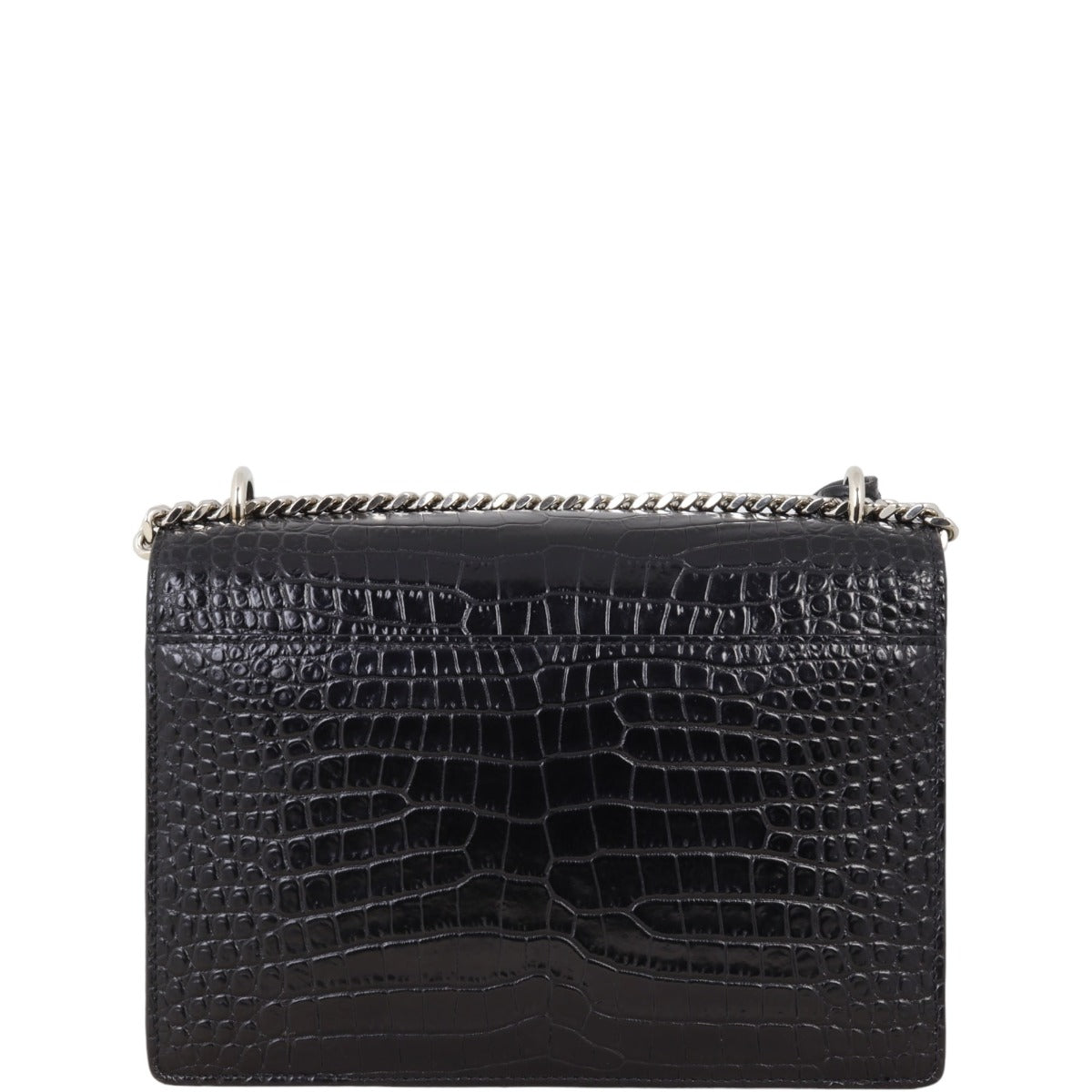 Saint Laurent Sunset Medium Croc-Embossed