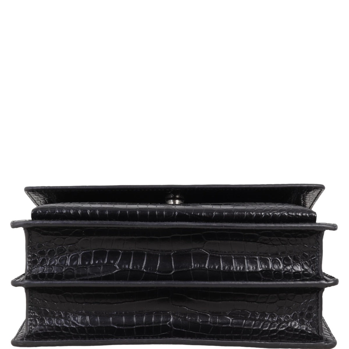 Saint Laurent Sunset Medium Croc-Embossed