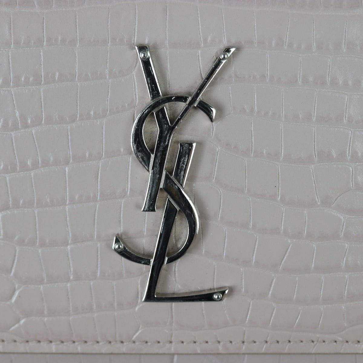 Saint Laurent Sunset Medium Croc-Embossed