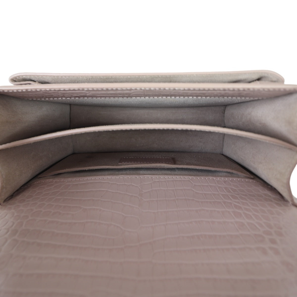 Saint Laurent Sunset Medium Croc-Embossed