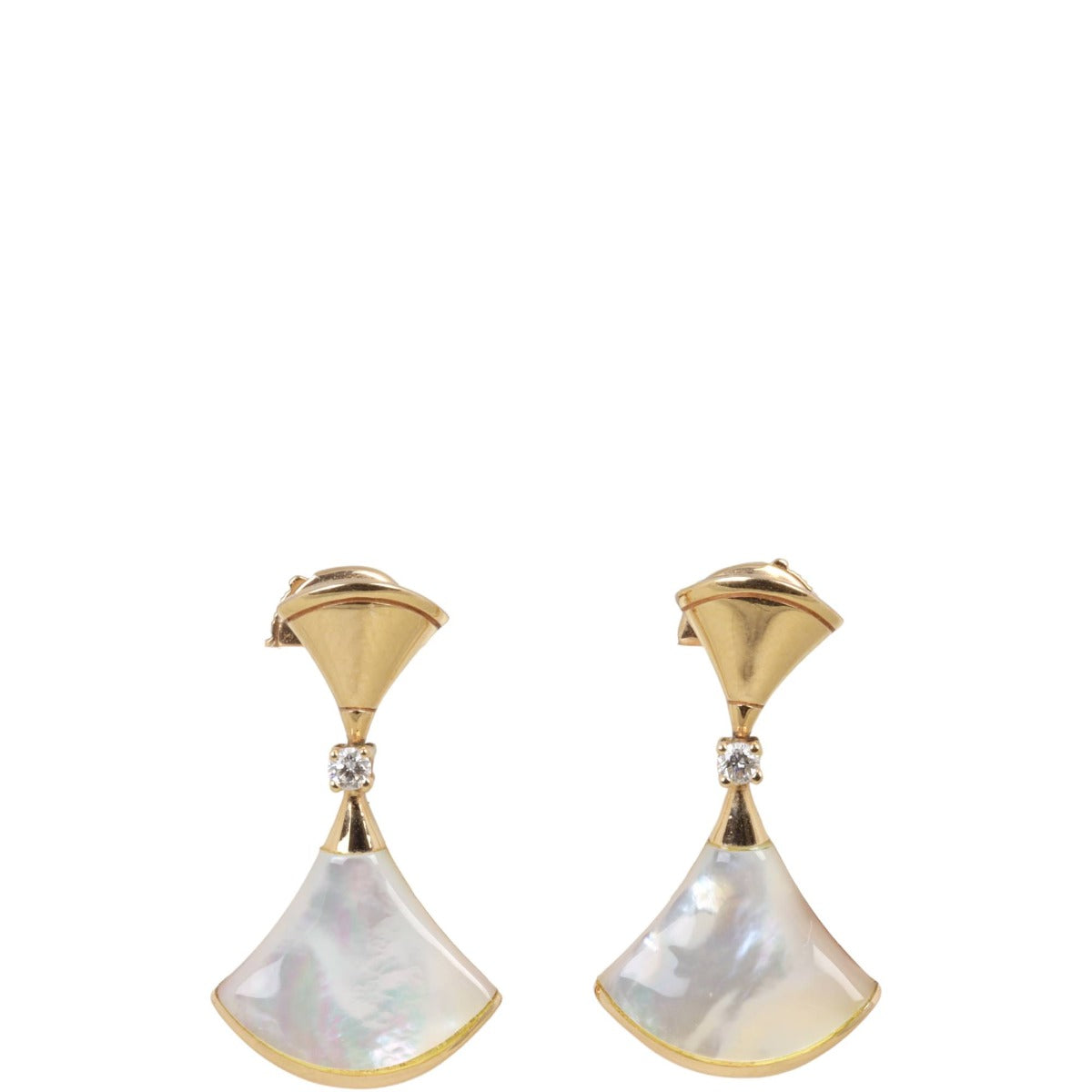 Bvlgari Diva's Dream 18k Rose Gold Diamond Mother of Pearl Drop Earrings