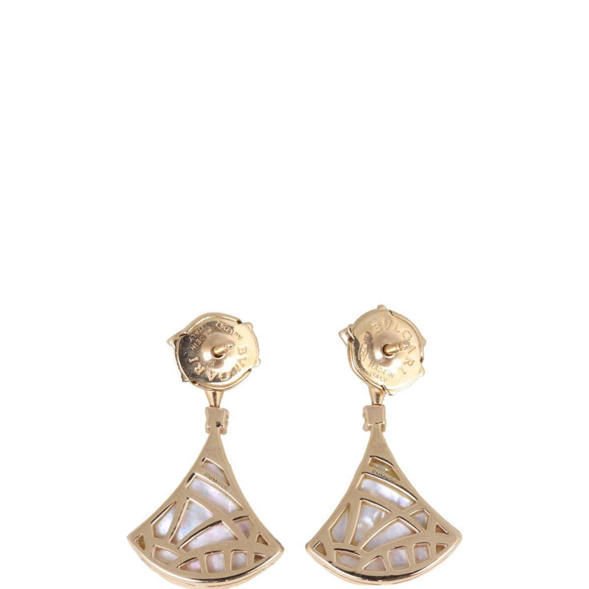 Bvlgari Diva's Dream 18k Rose Gold Diamond Mother of Pearl Drop Earrings