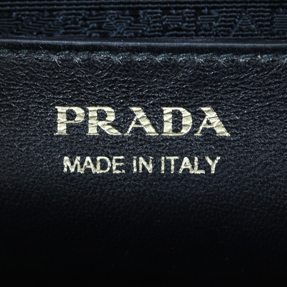 Prada Saffiano City Calf Esplanade Medium (dark grey and black) Interior Stamp