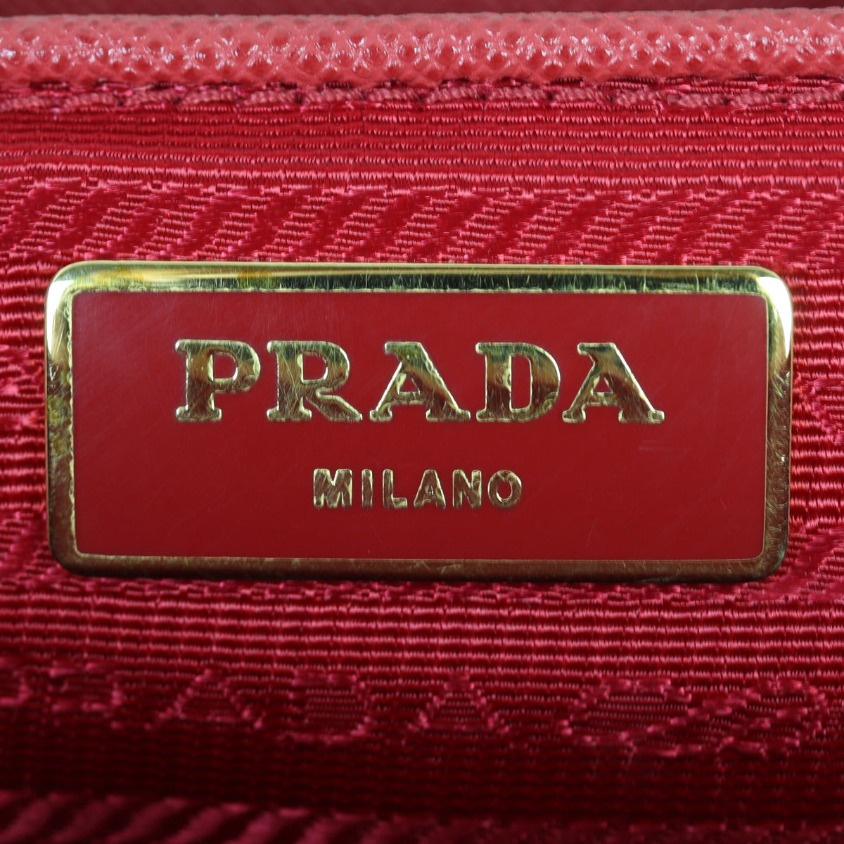 Prada Saffiano Lux Galleria Double Zip Tote Large Interior Stamp
