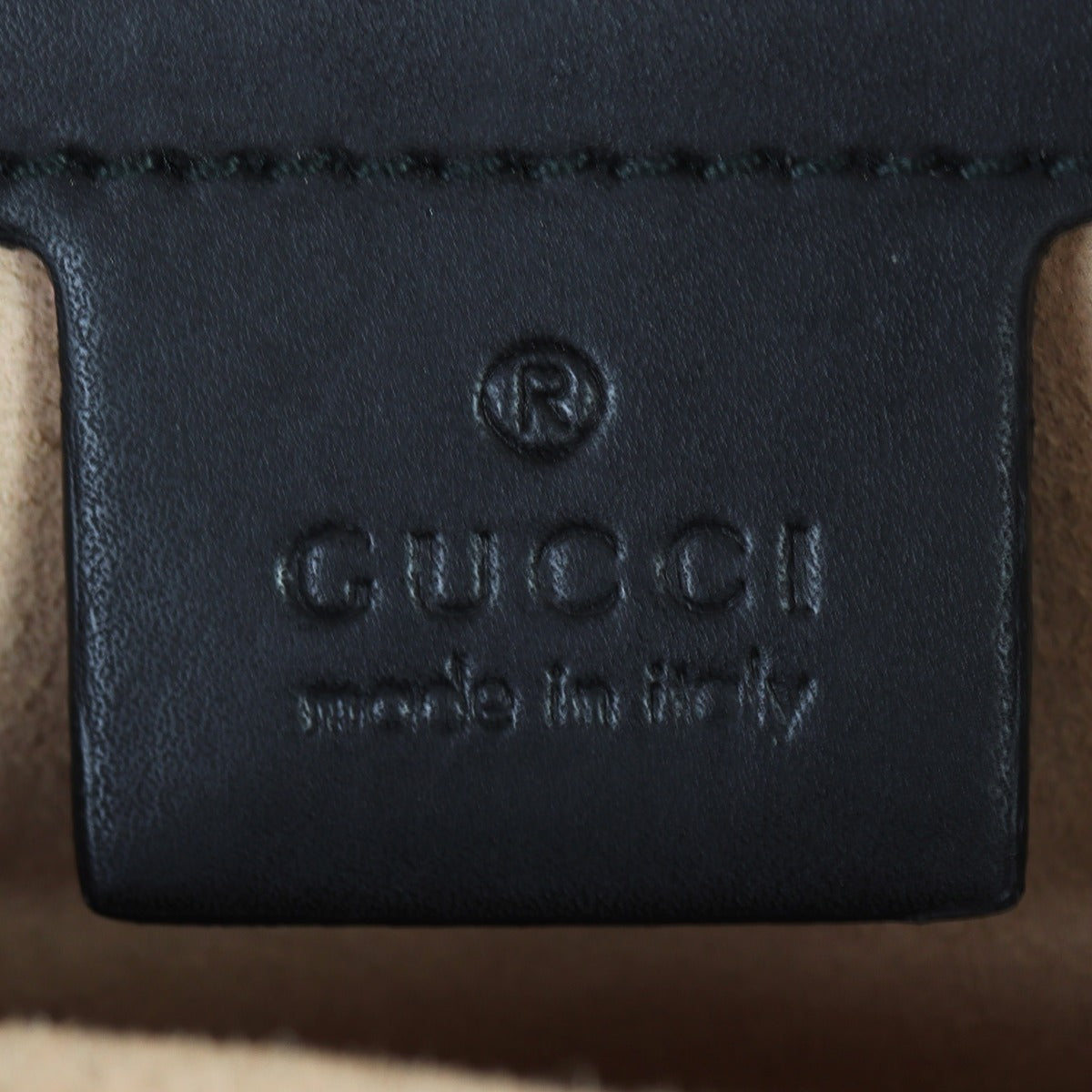 Gucci GG Supreme Bees Backpack Interior Stamp