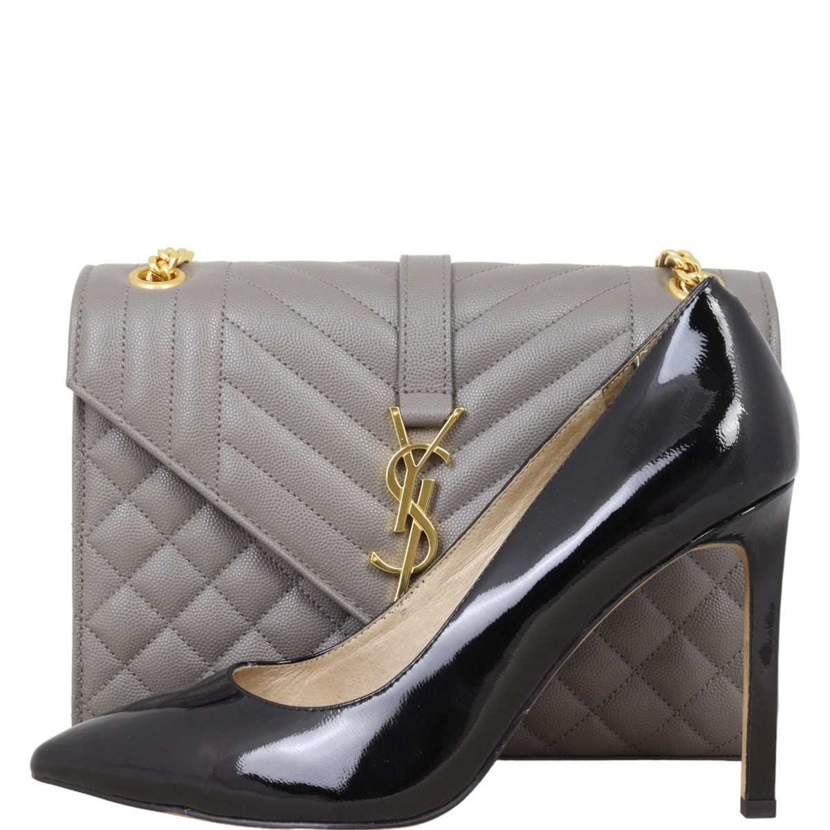 Saint Laurent Monogram Mix Matelasse Envelope Chain Bag Medium