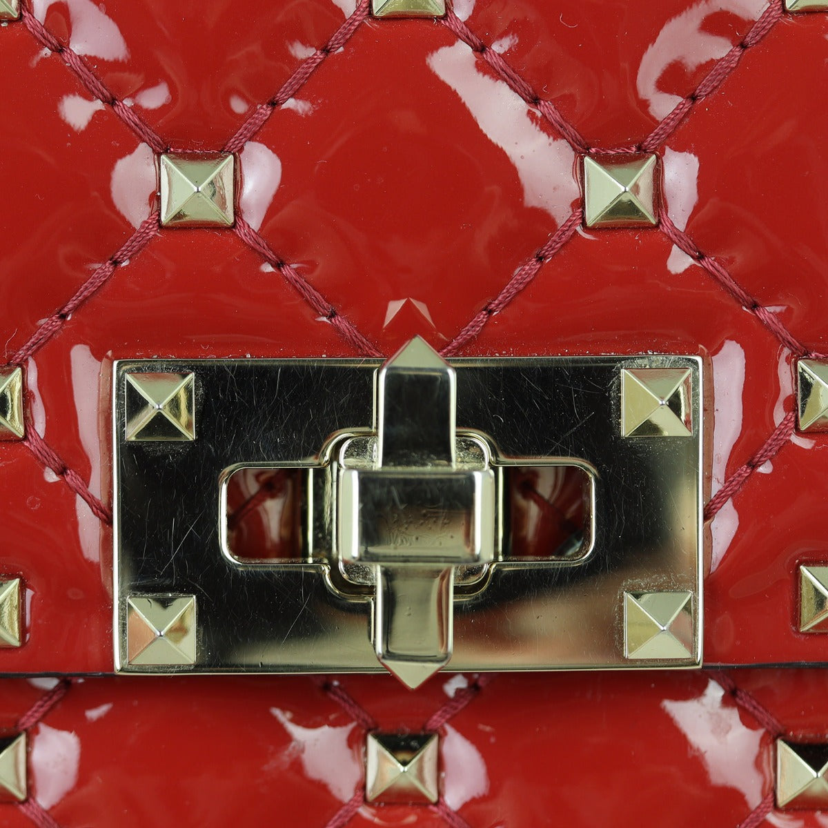 Valentino Rockstud Spike Medium Shoulder Bag Patent Hardware