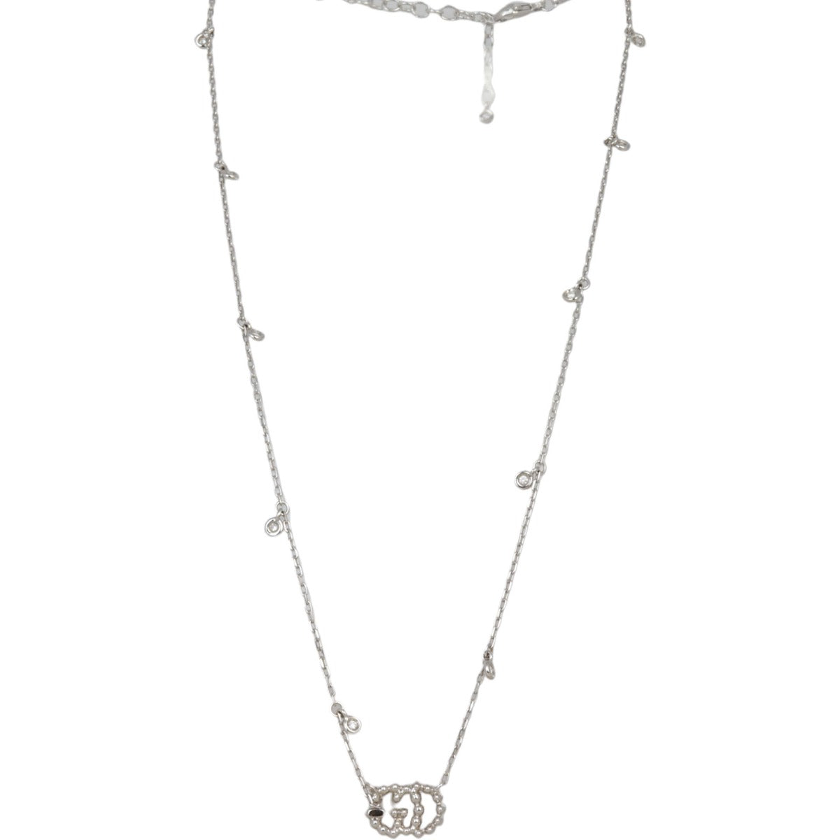 Gucci GG Running 18K White Gold Diamond Necklace
