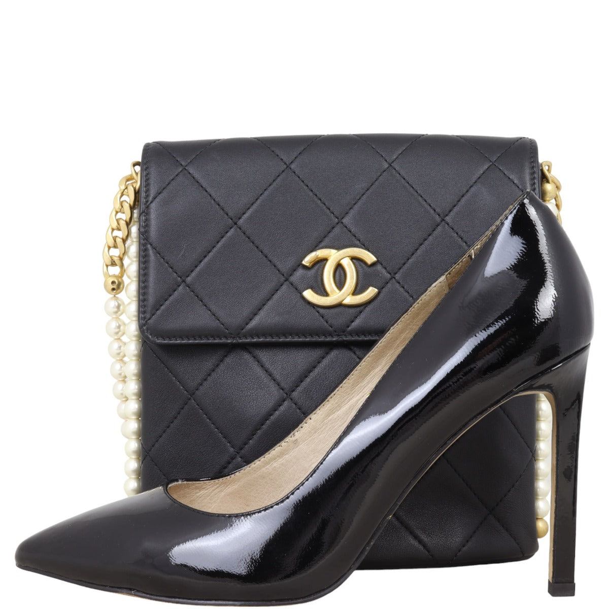 Chanel About Pearls Flap Hobo Small