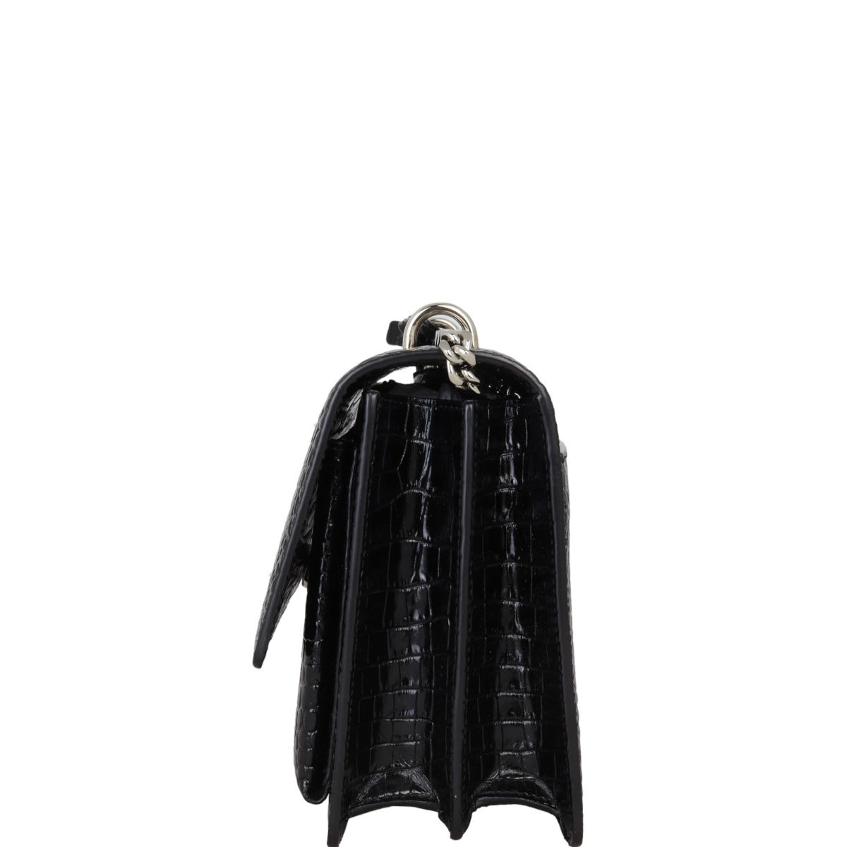 Saint Laurent Sunset Medium Croc-Embossed