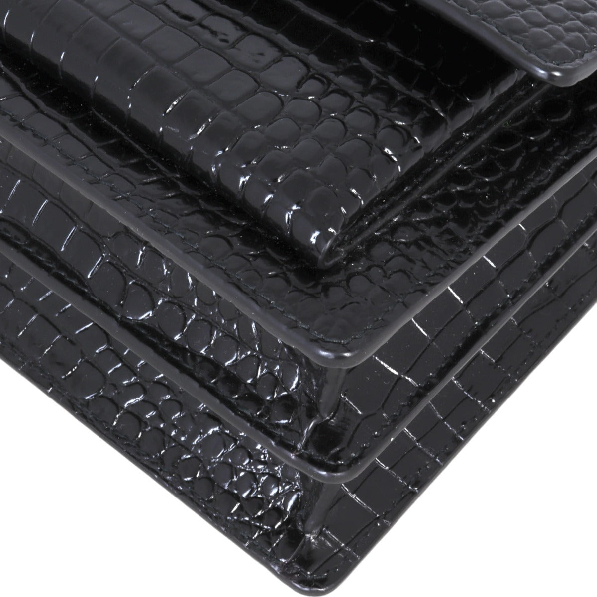 Saint Laurent Sunset Medium Croc-Embossed