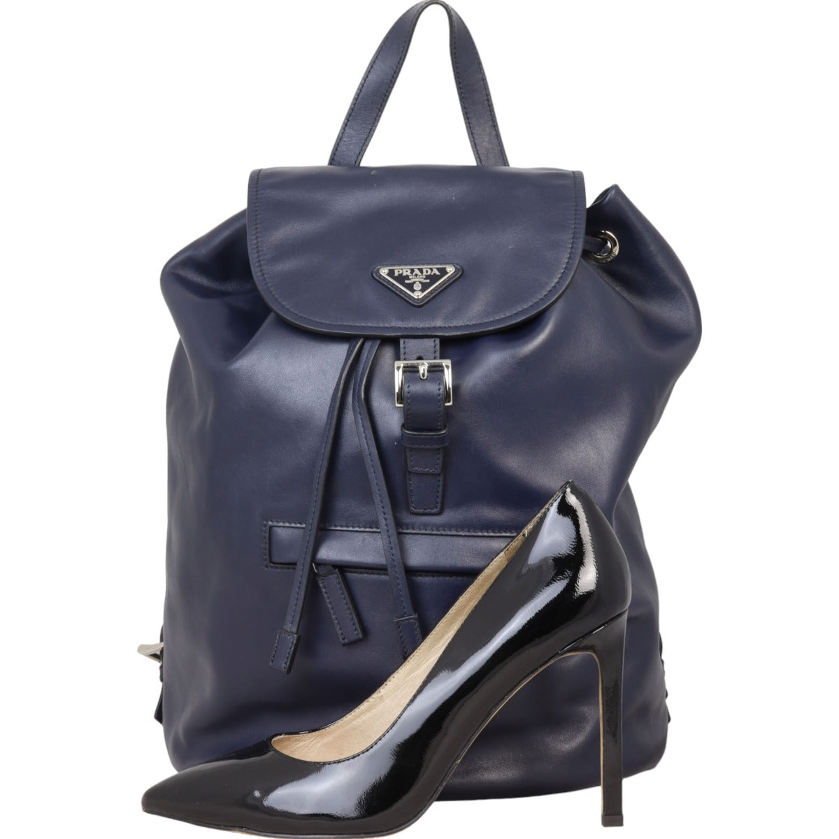 Prada Soft Calf Zip Pocket Backpack