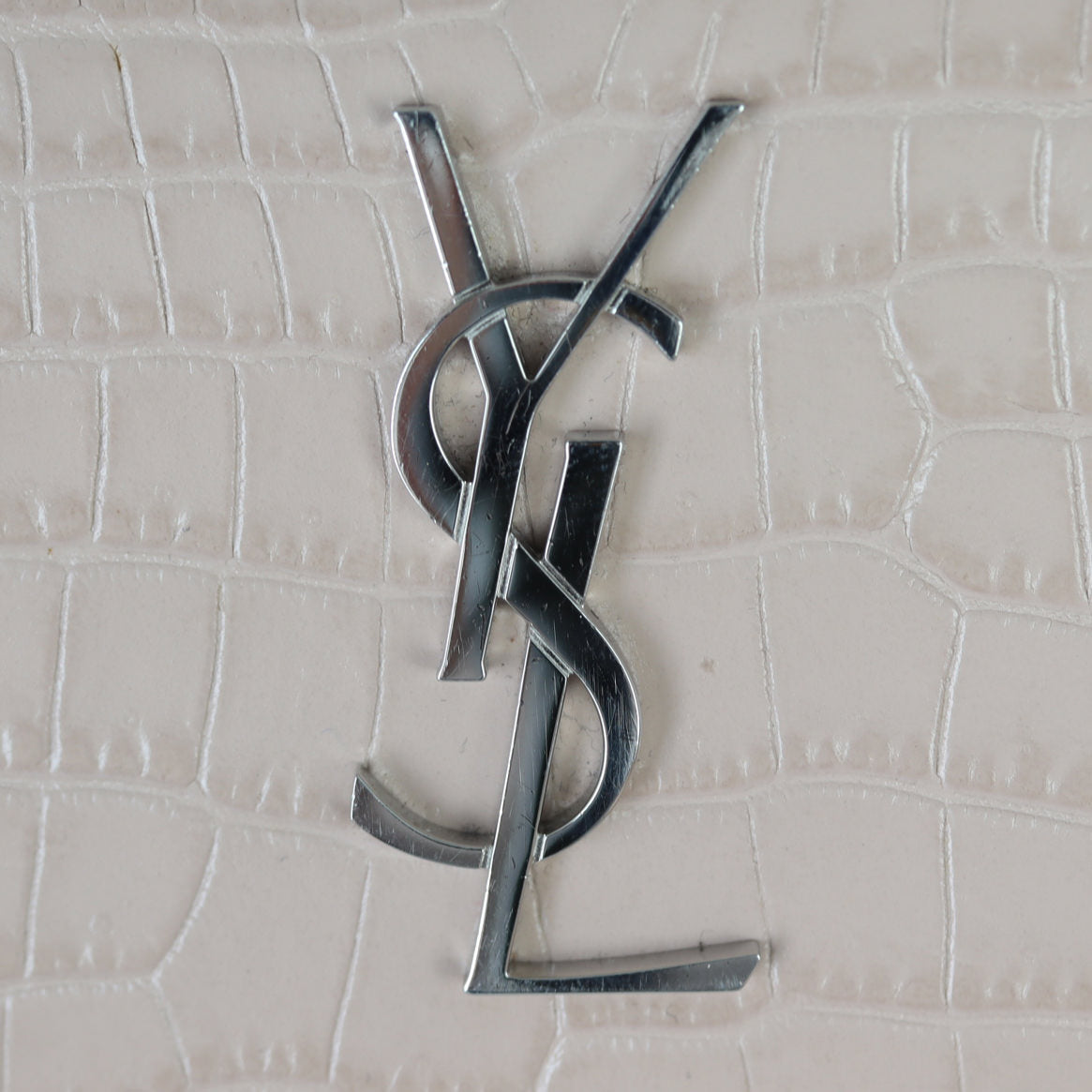 Saint Laurent Sunset Mini Croc-Embossed Hardware