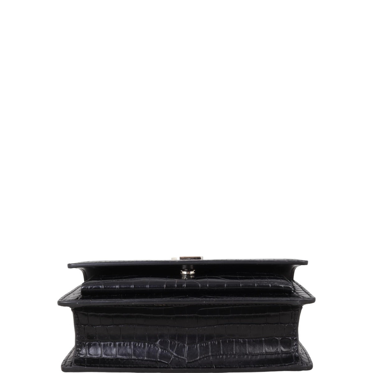 Saint Laurent Sunset Chain Wallet Croc-Embossed