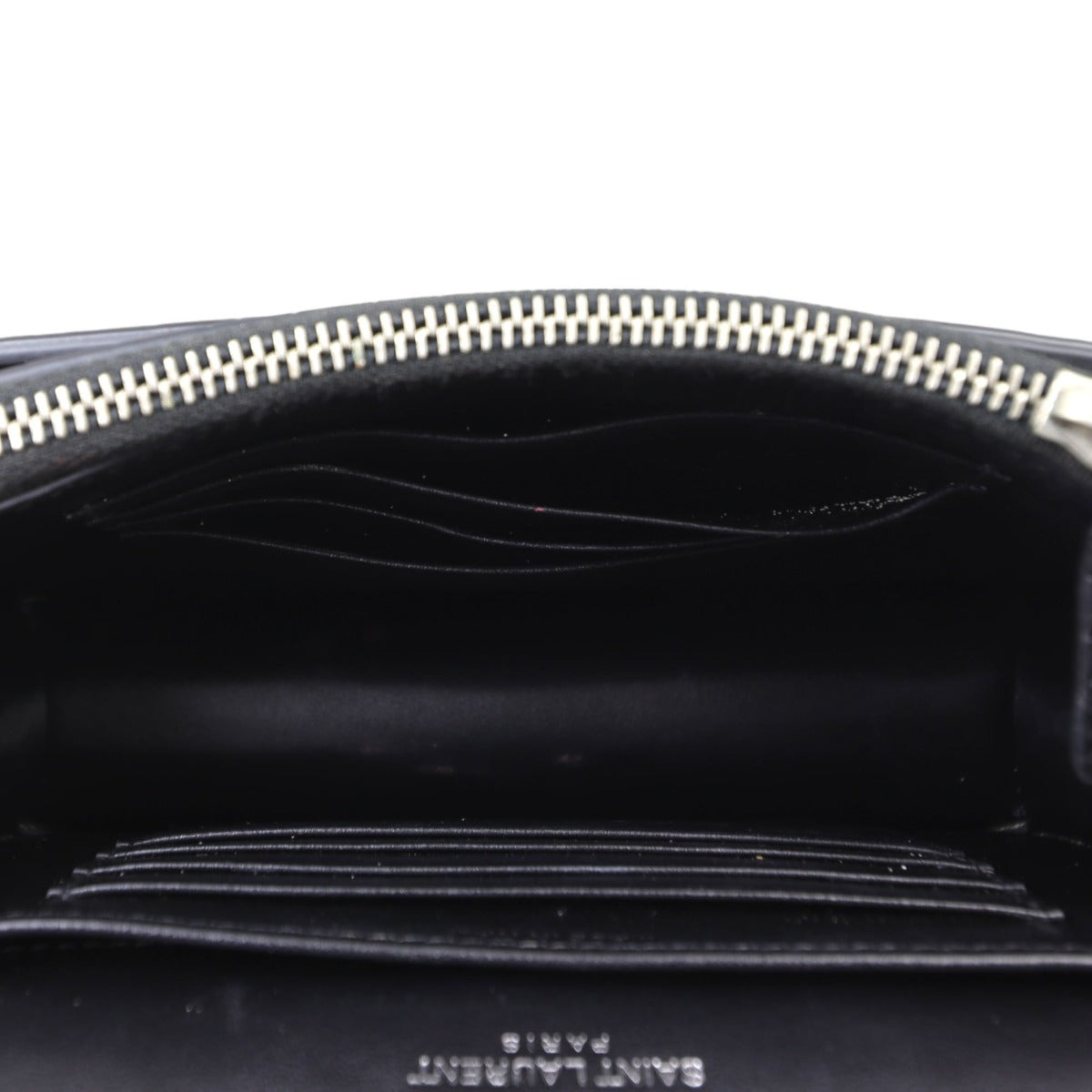 Saint Laurent Sunset Chain Wallet Croc-Embossed