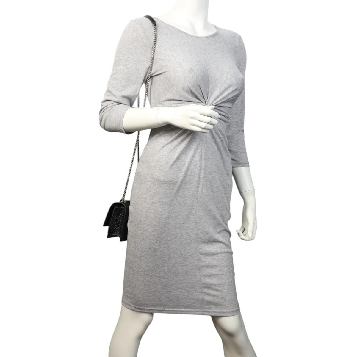 Saint Laurent Sunset Chain Wallet Croc-Embossed