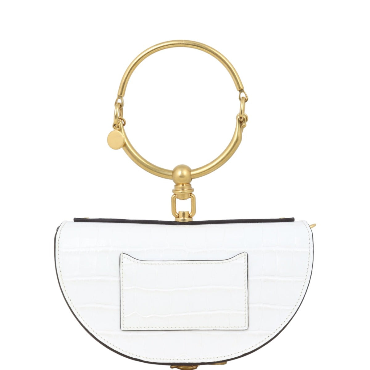 Chloe Nile Minaudiere Bracelet Bag Croc-Embossed