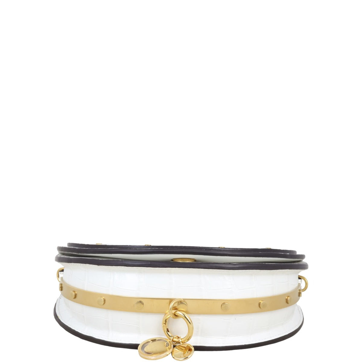 Chloe Nile Minaudiere Bracelet Bag Croc-Embossed