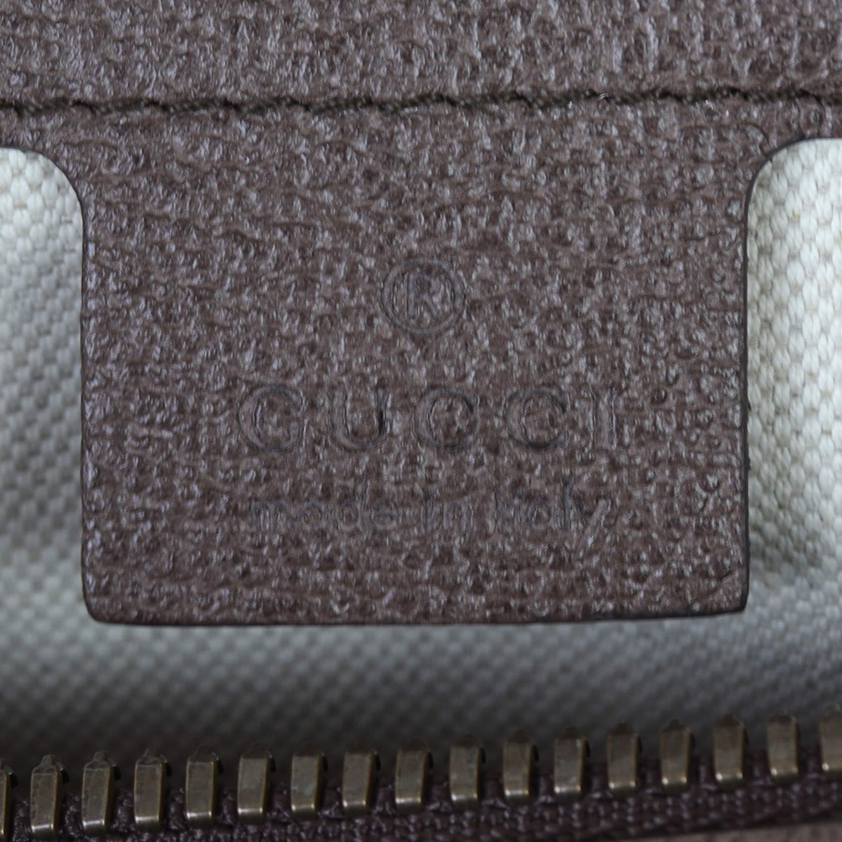 Gucci Neo Vintage GG Supreme Web Duffle Bag Interior Stamp