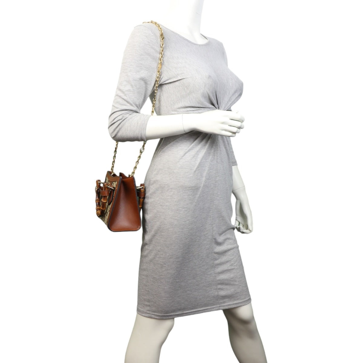 Gucci GG Diana Bamboo Top Handle Mini Tote