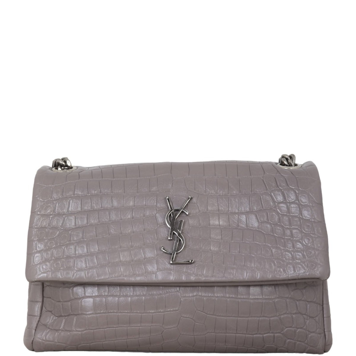 Saint Laurent West Hollywood Croc-Embossed Medium
