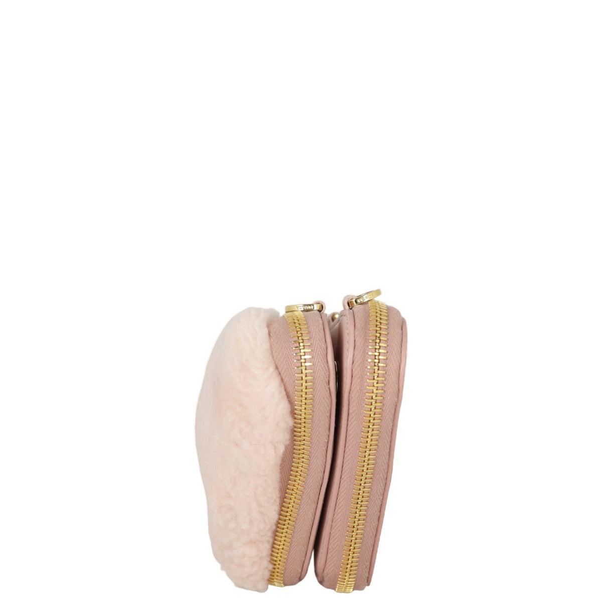 Prada Triangle Saffiano Shearling Mini Bag