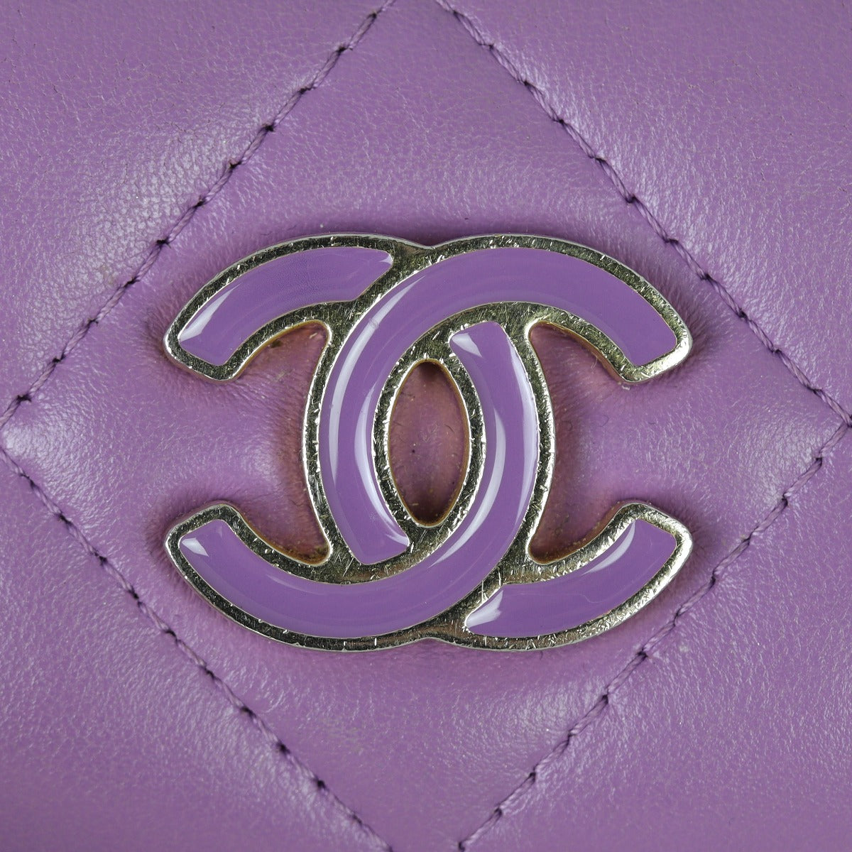 Chanel CC Card Holder on Chain | Purple