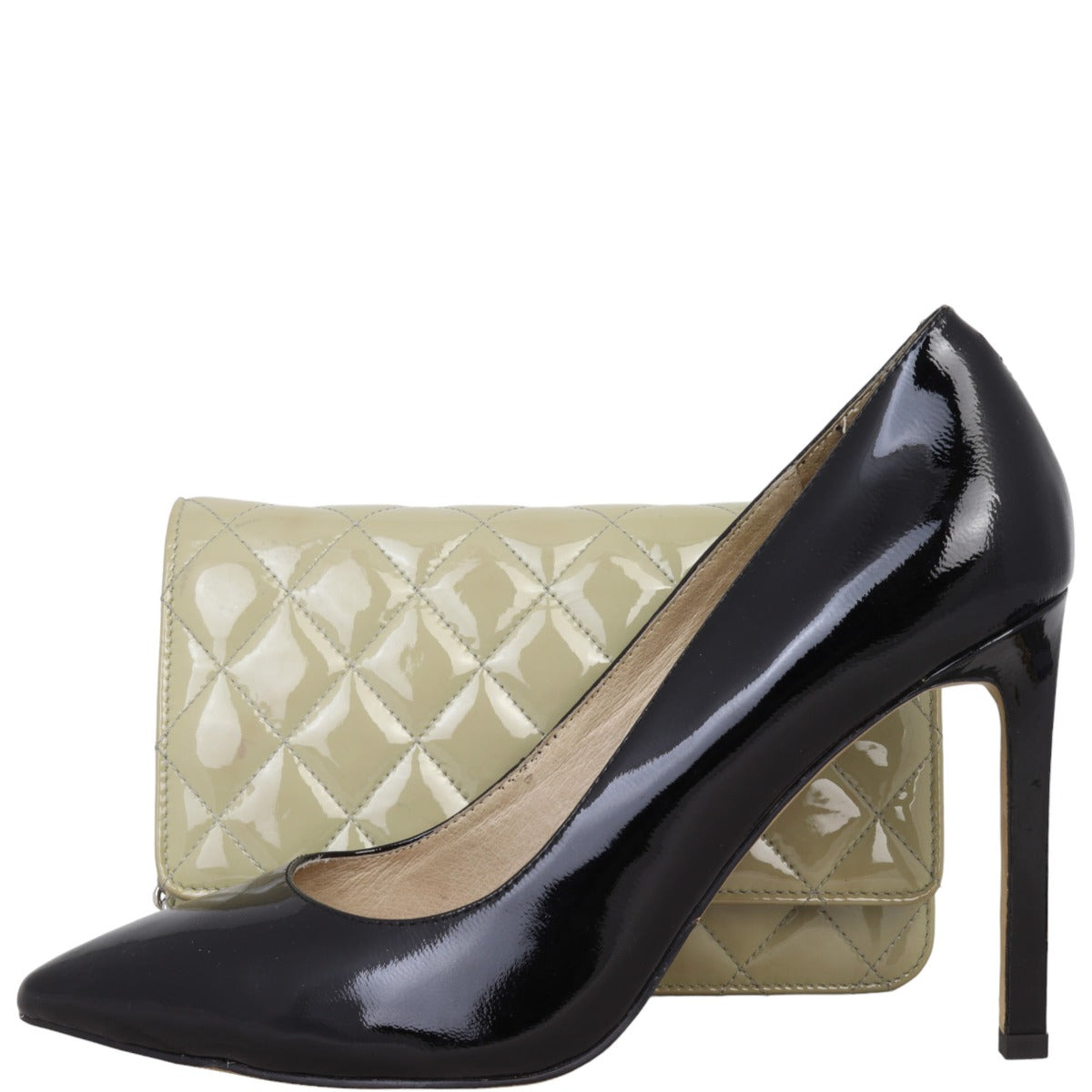 Chanel Classic Wallet on Chain Patent | Grey Green