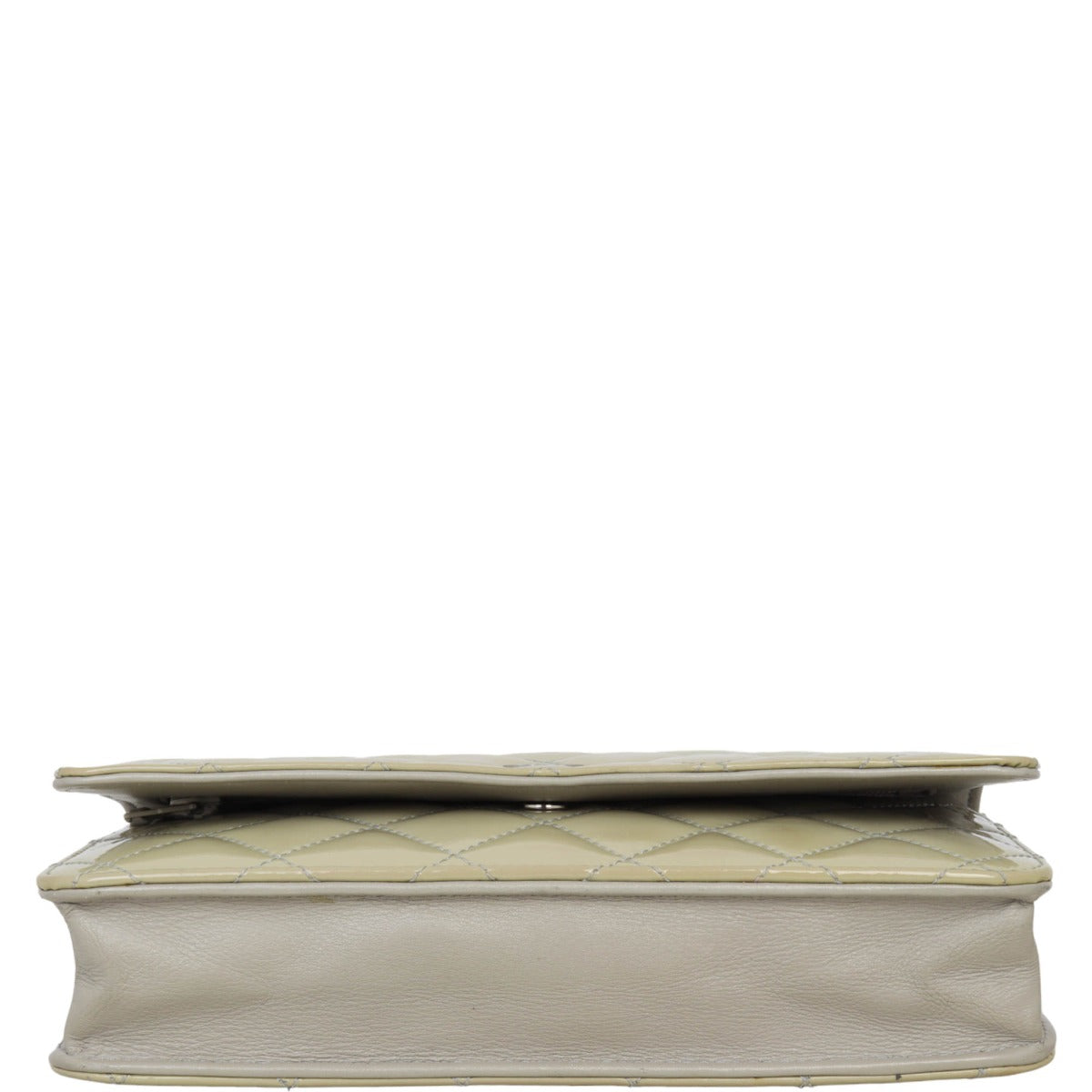 Chanel Classic Wallet on Chain Patent | Grey Green