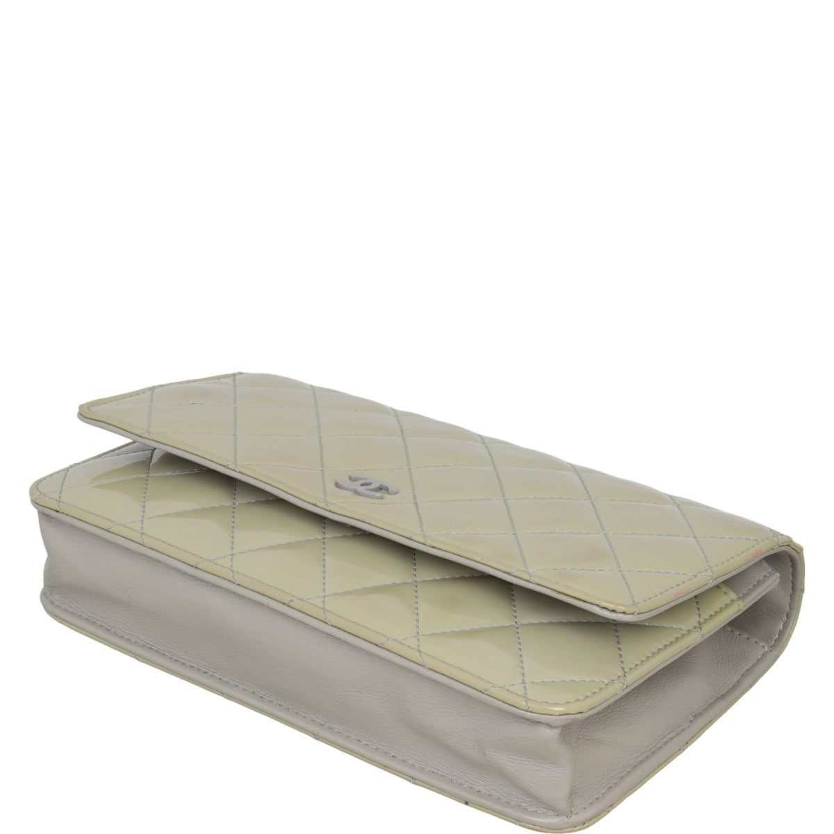 Chanel Classic Wallet on Chain Patent | Grey Green