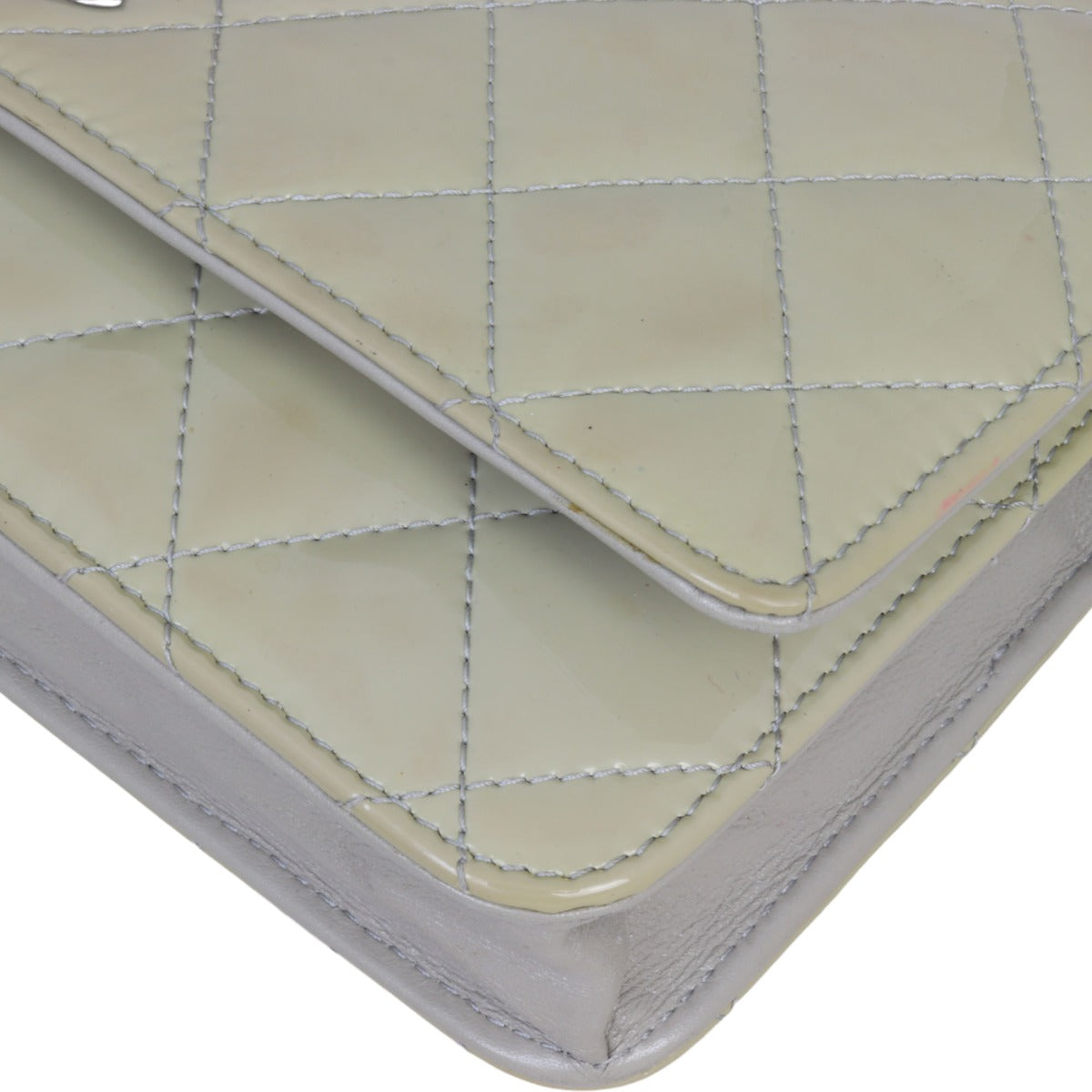 Chanel Classic Wallet on Chain Patent | Grey Green