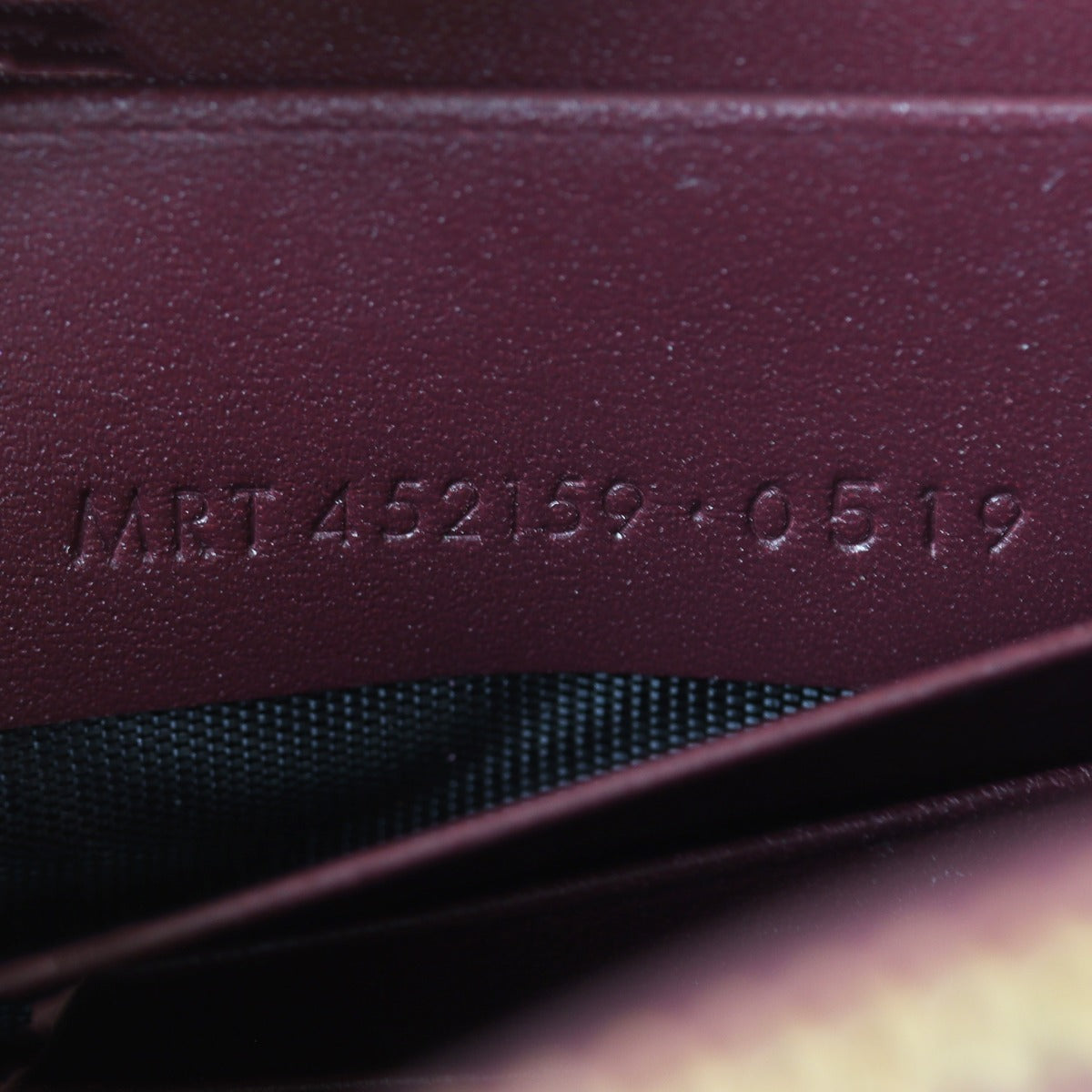 Saint Laurent Kate Tassel Chain Wallet Croc-Embossed Date Code