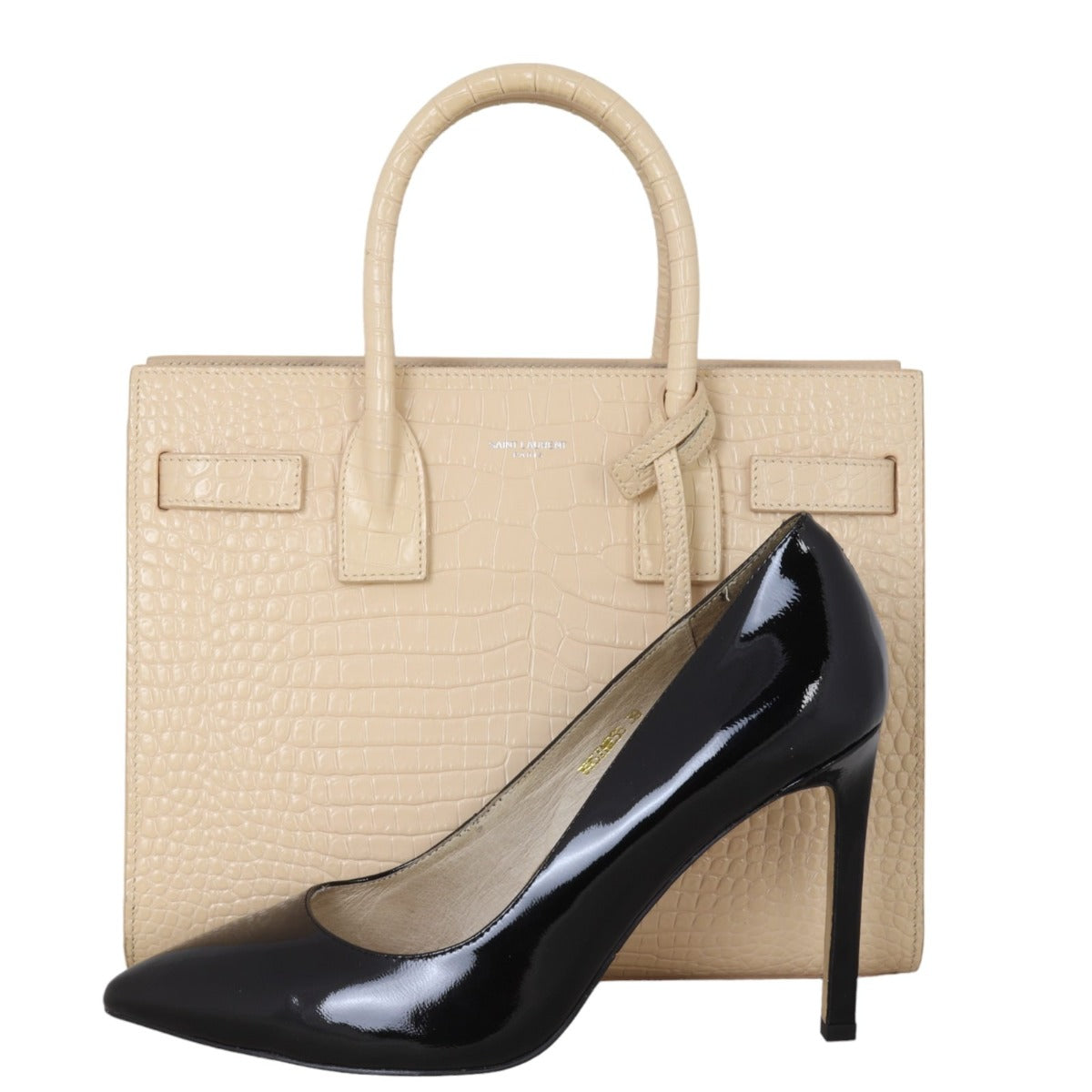 Saint Laurent Sac de Jour Baby Croc-Embossed