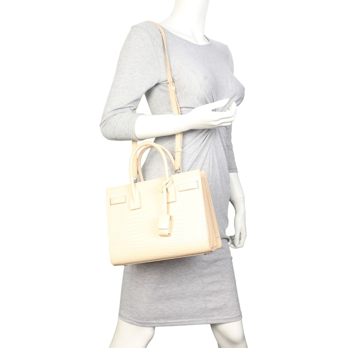 Saint Laurent Sac de Jour Baby Croc-Embossed