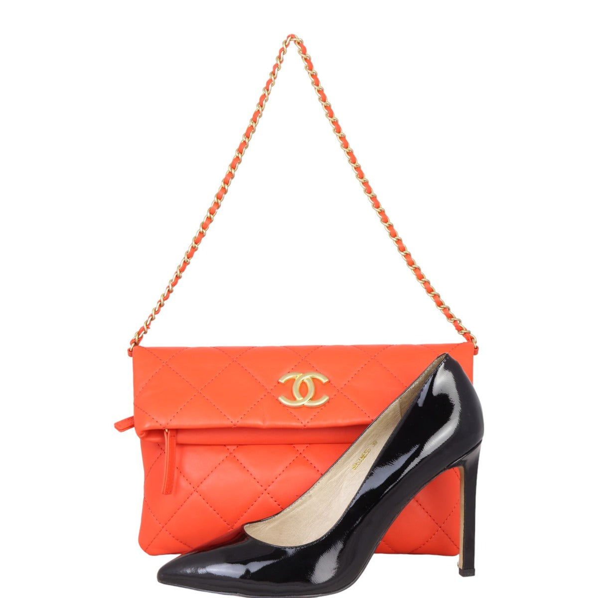 Chanel Fold Over Chain Clutch