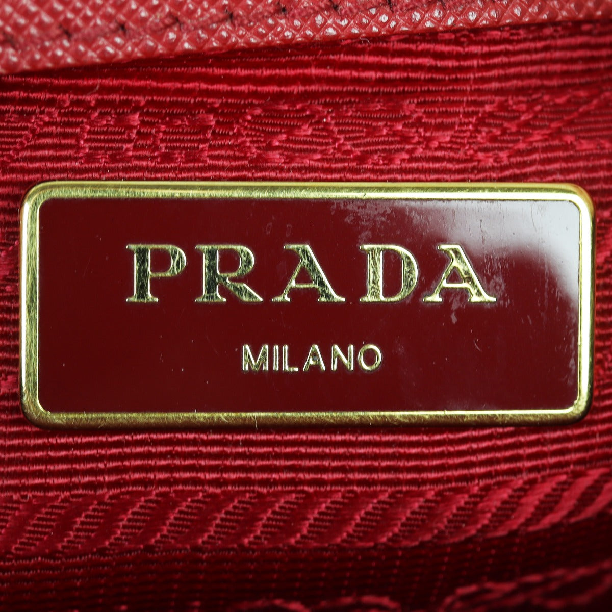Prada Saffiano Lux Galleria Double Zip Tote Small Interior Stamp