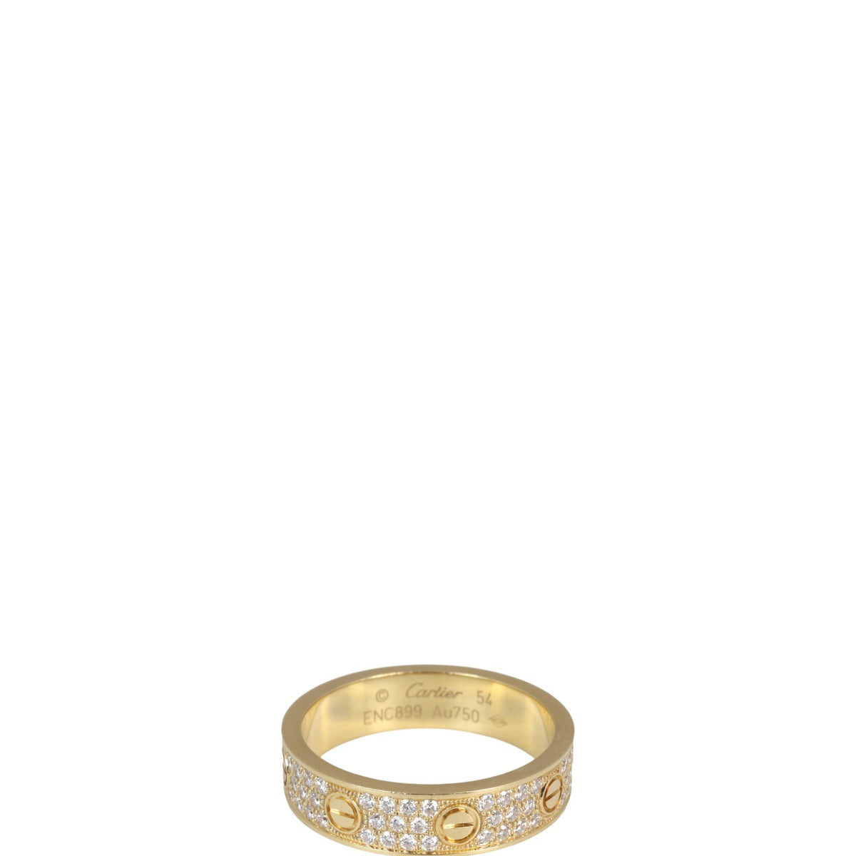 Cartier Love Wedding Band 18k Yellow Gold Diamond Paved