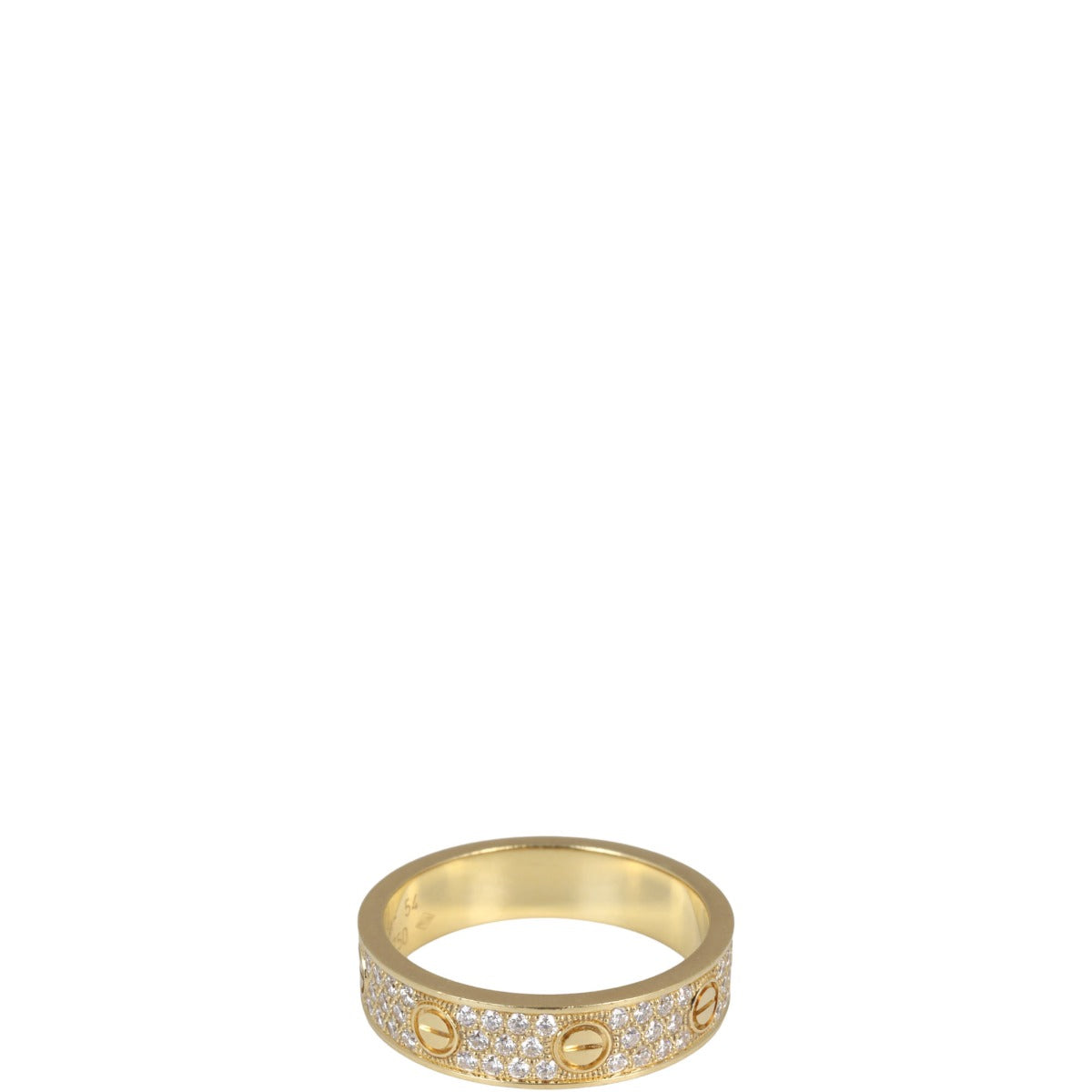 Cartier Love Wedding Band 18k Yellow Gold Diamond Paved
