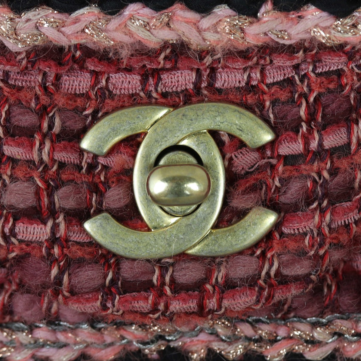 Chanel Tweed Braid Flap Bag Mini Rectangular Hardware