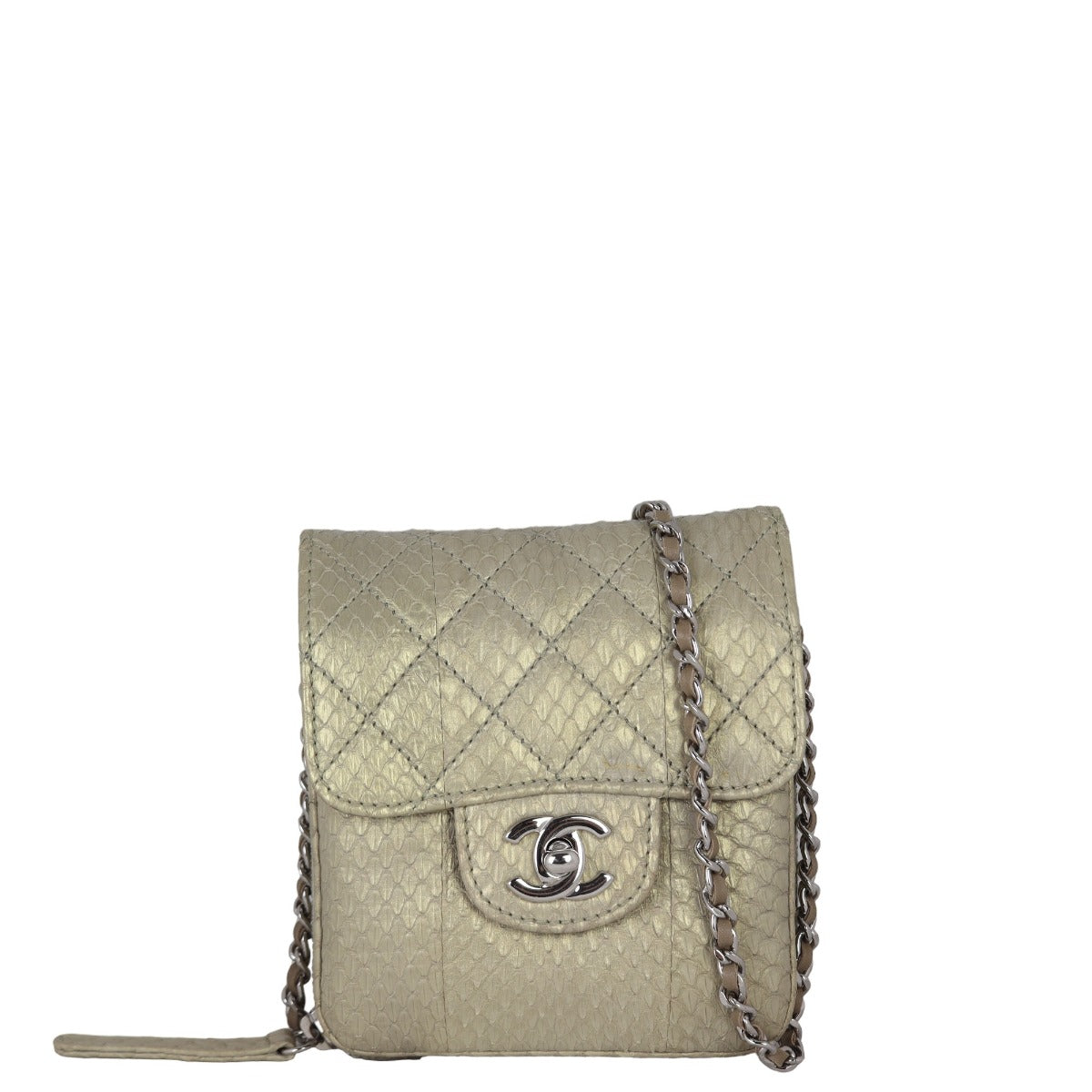 Chanel Python Flap Bag Extra Mini | Gold