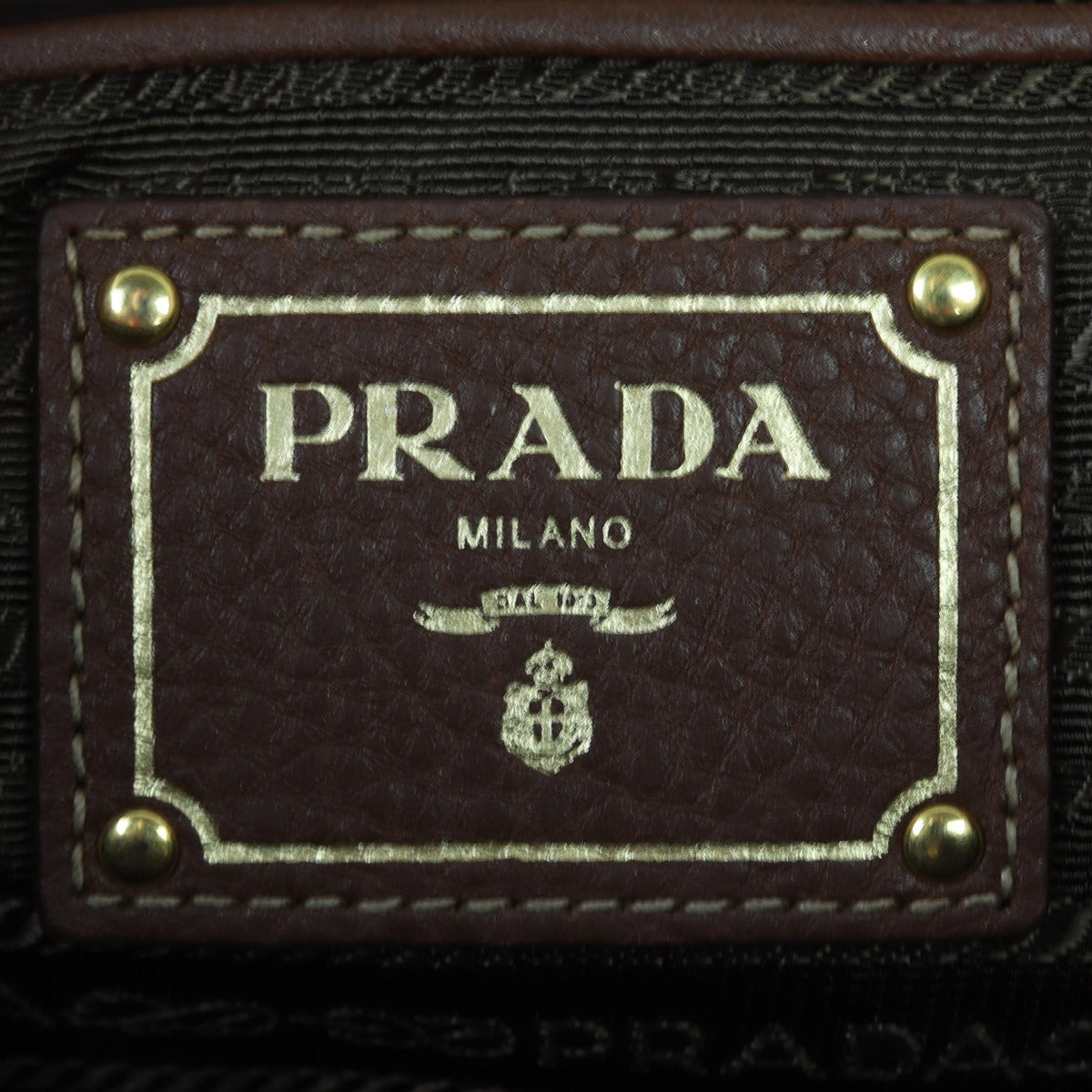 Prada Tessuto Vitello Daino Tote Interior Stamp