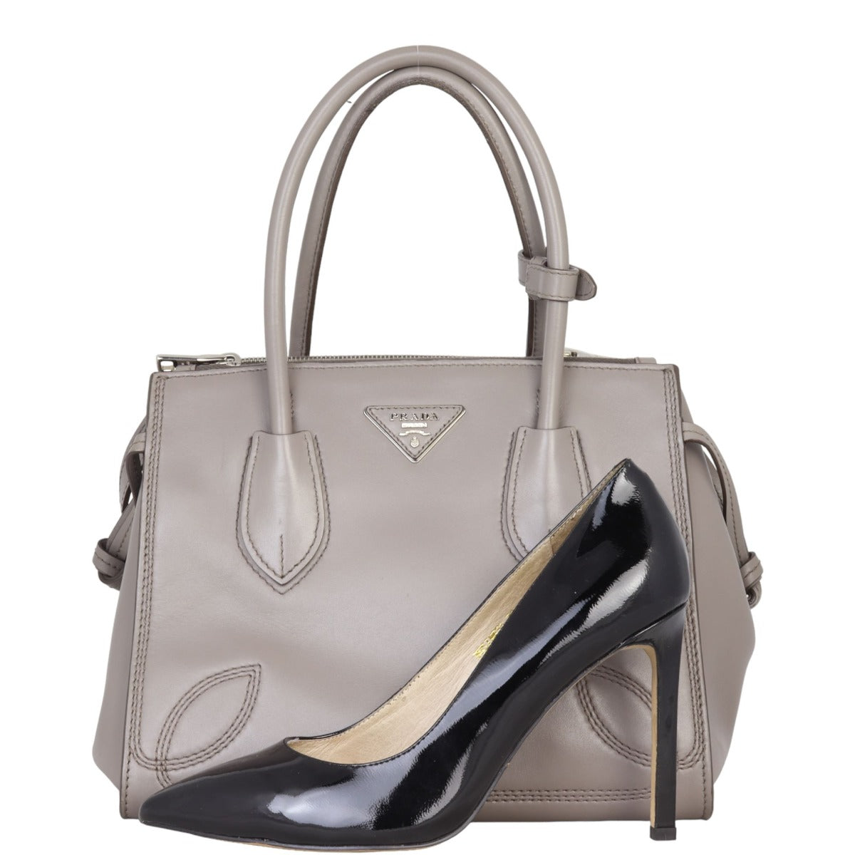 Prada Tassel Twin Pocket Calfskin Tote Small