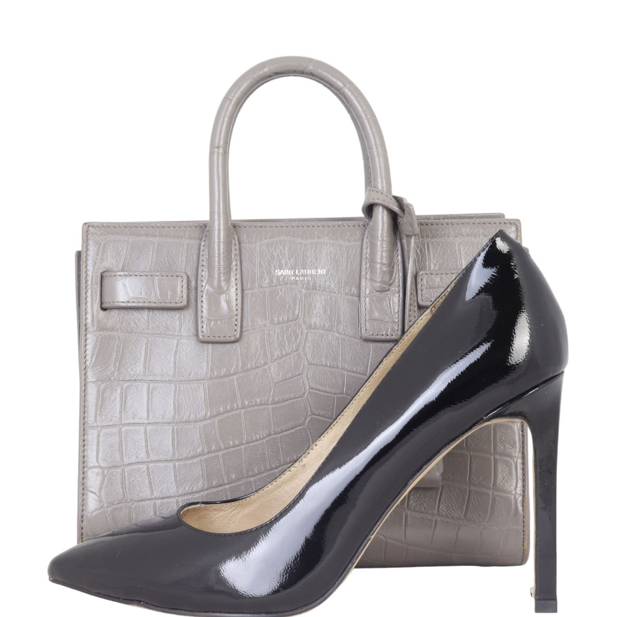 Saint Laurent Sac de Jour Nano Croc-Embossed