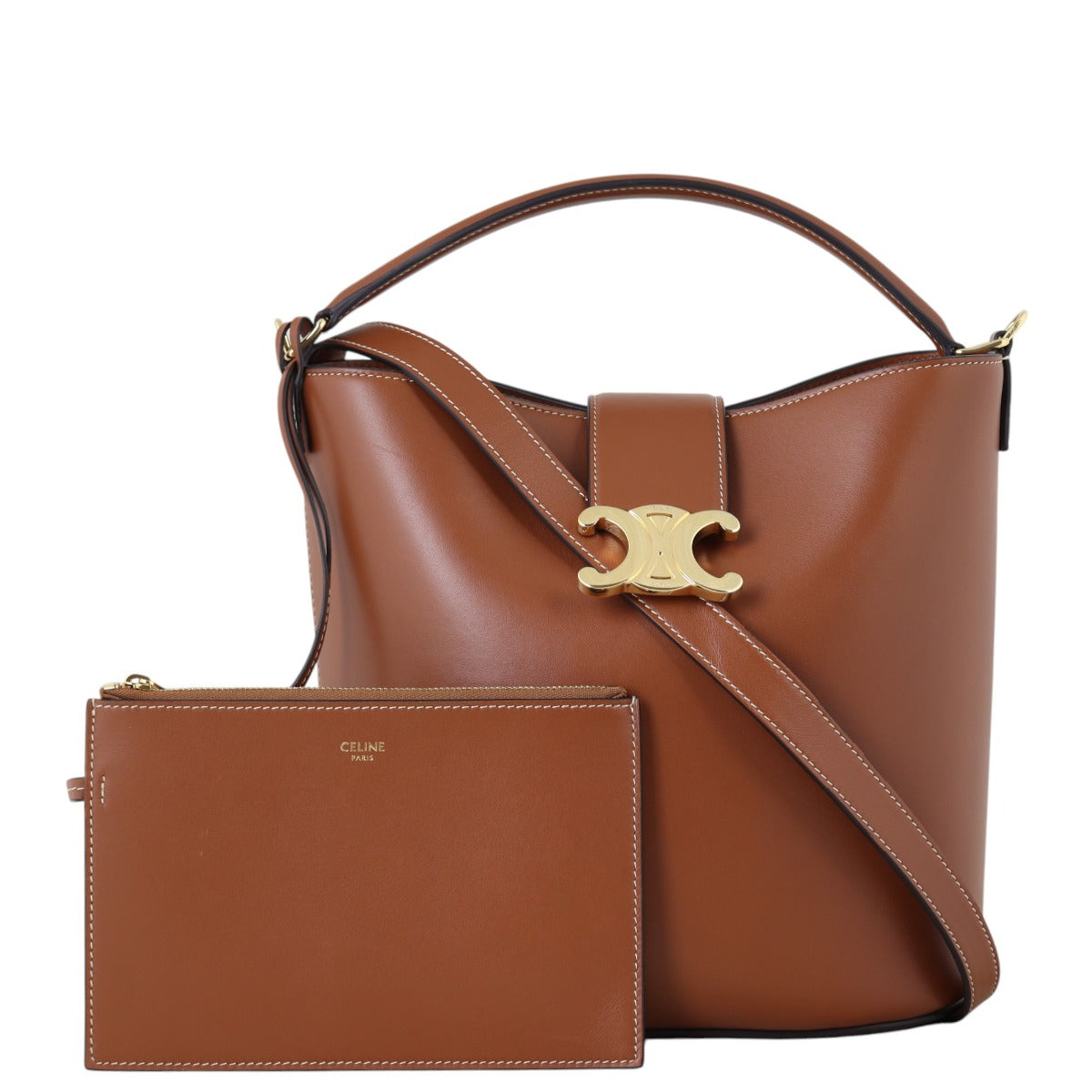 Celine Louise Triomphe Bucket Bag Medium